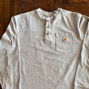 Carhartt Heather Gray LS Henley Medium - **IMPERFECT*** see description